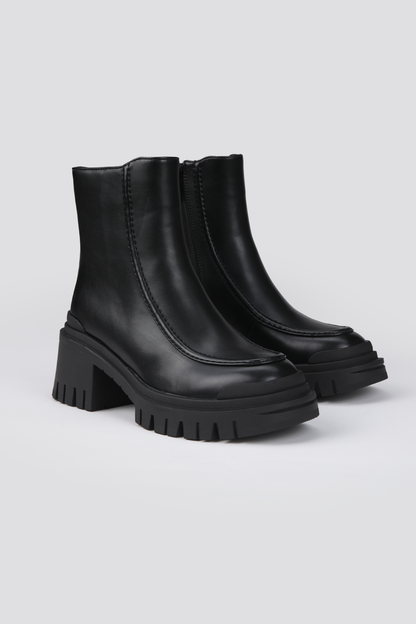 Leather Ankle Boots, Chunky Sole.