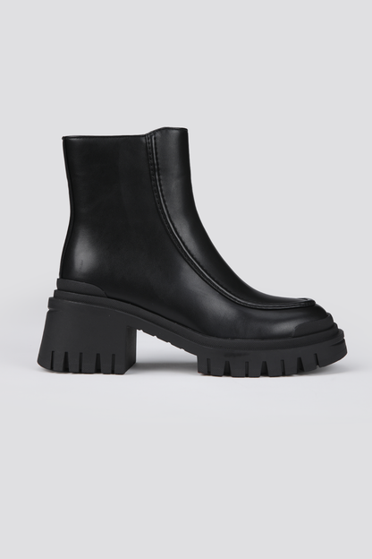 Leather Ankle Boots, Chunky Sole.