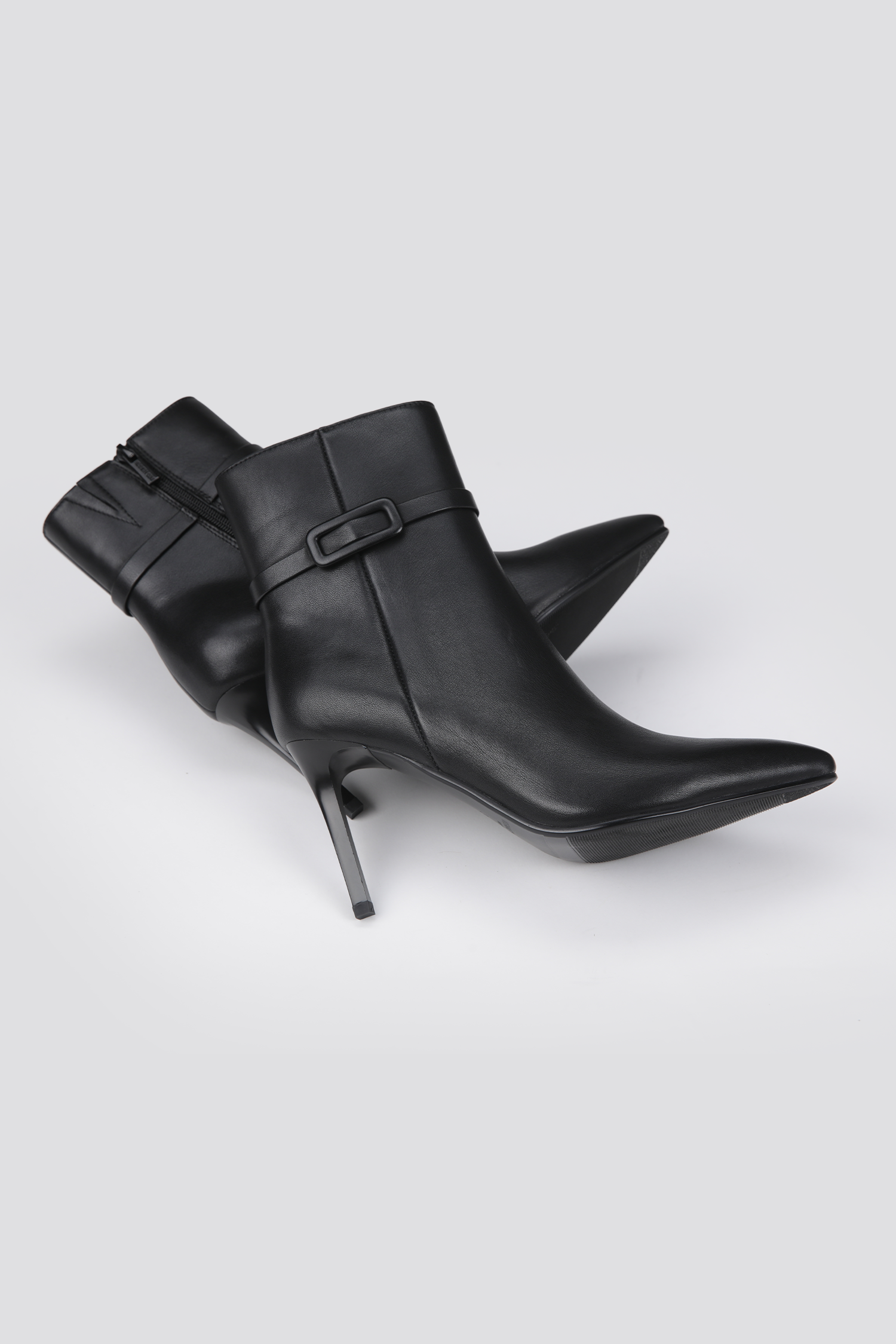 Heeled Leather Ankle Boots