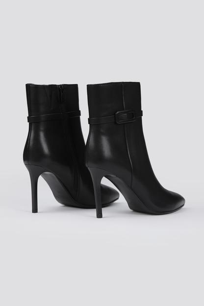 Heeled Leather Ankle Boots