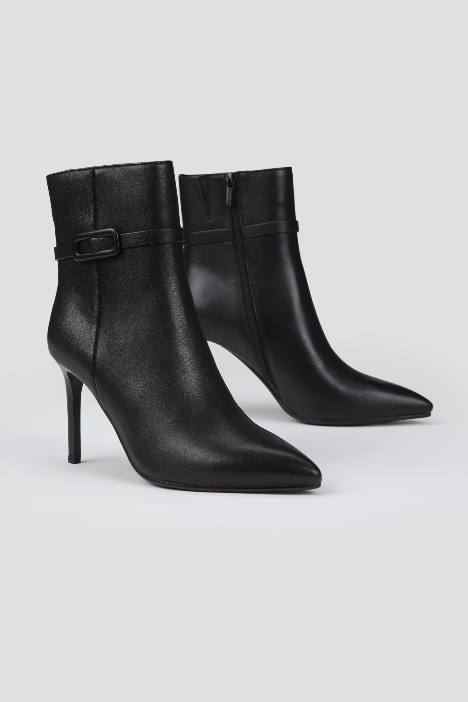 Heeled Leather Ankle Boots