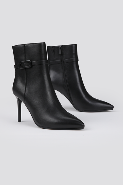 Heeled Leather Ankle Boots