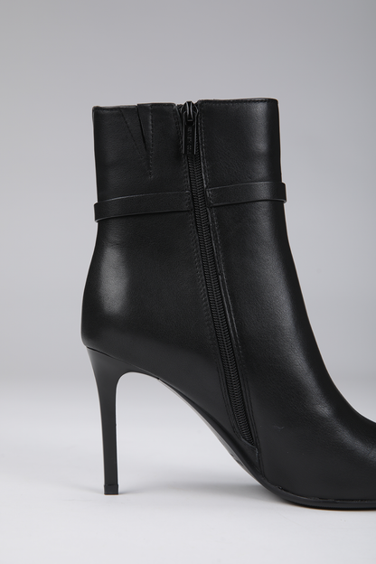 Heeled Leather Ankle Boots