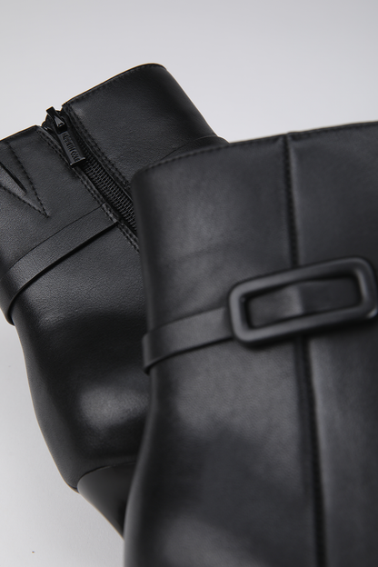 Heeled Leather Ankle Boots