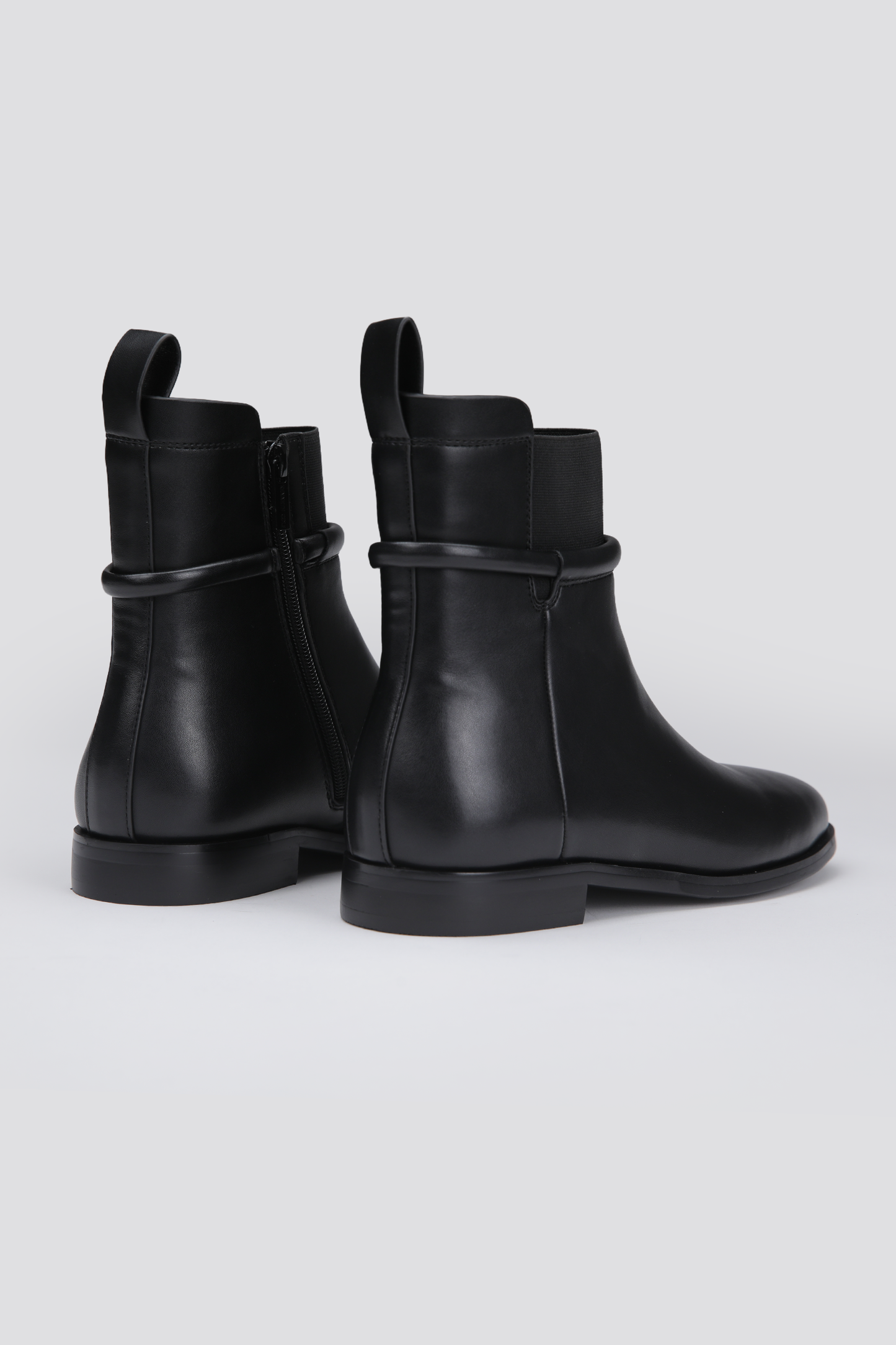 Ankle Boots, Faux Leather Upper, Rubber Sole.