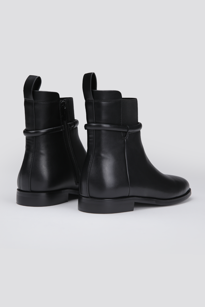 Ankle Boots, Faux Leather Upper, Rubber Sole.