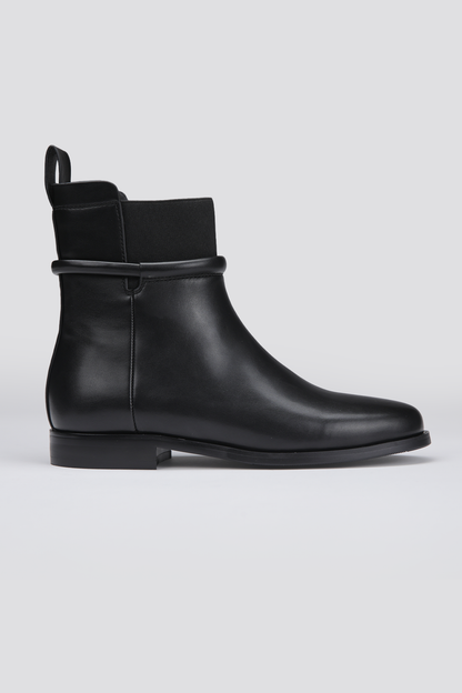 Ankle Boots, Faux Leather Upper, Rubber Sole.