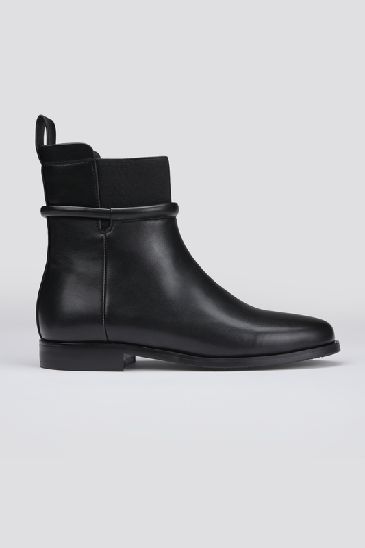Ankle Boots, Faux Leather Upper, Rubber Sole.