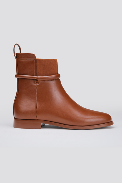 Ankle Boots, Faux Leather Upper, Rubber Sole.