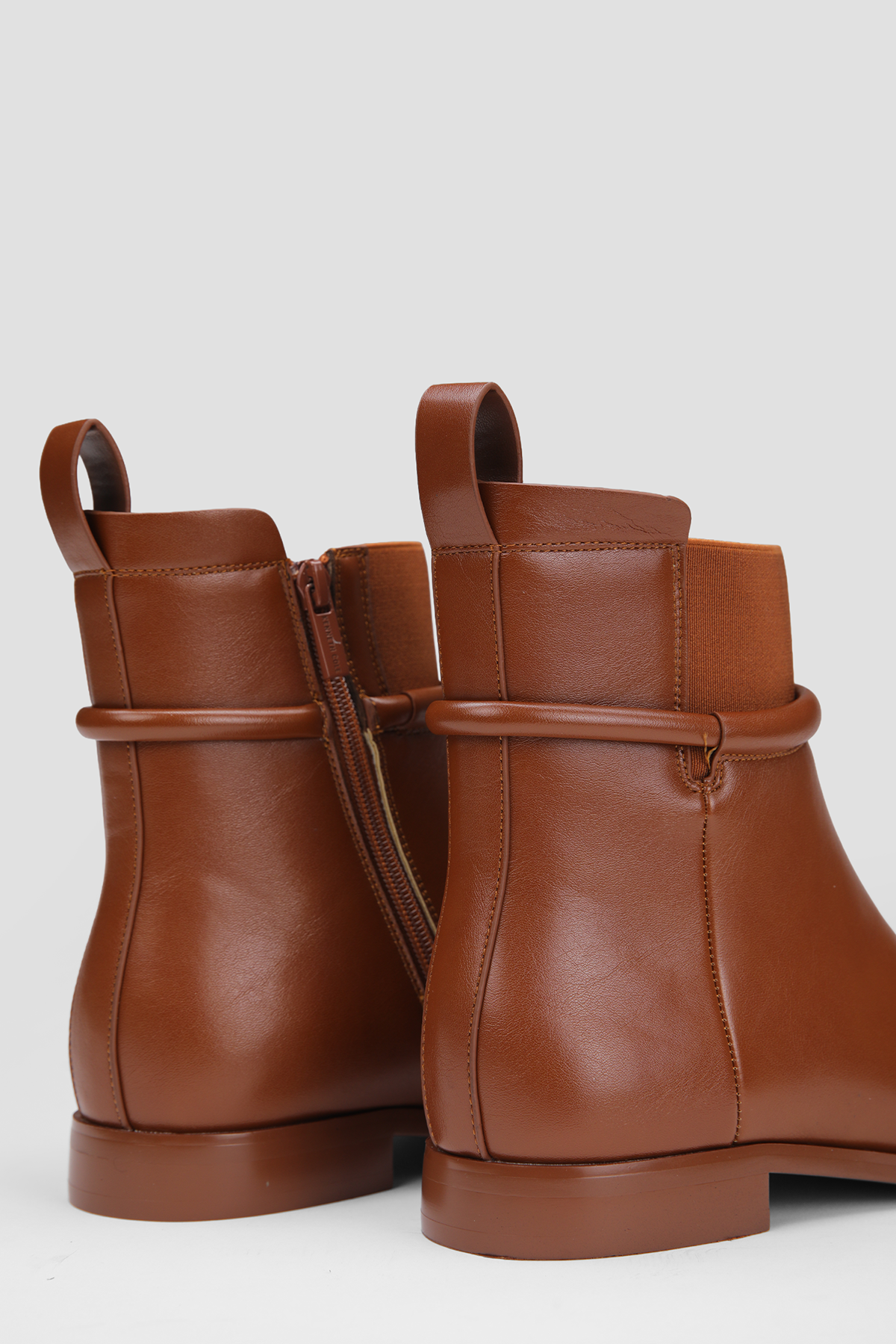 Ankle Boots, Faux Leather Upper, Rubber Sole.