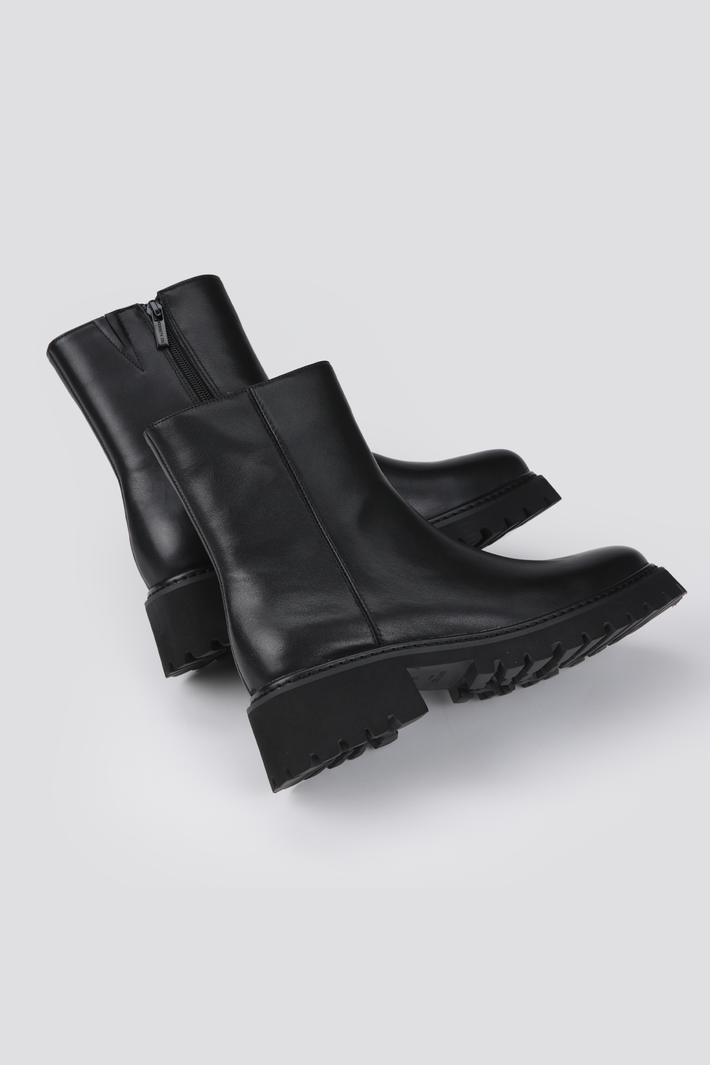 Lug Sole Leather Ankle Boots