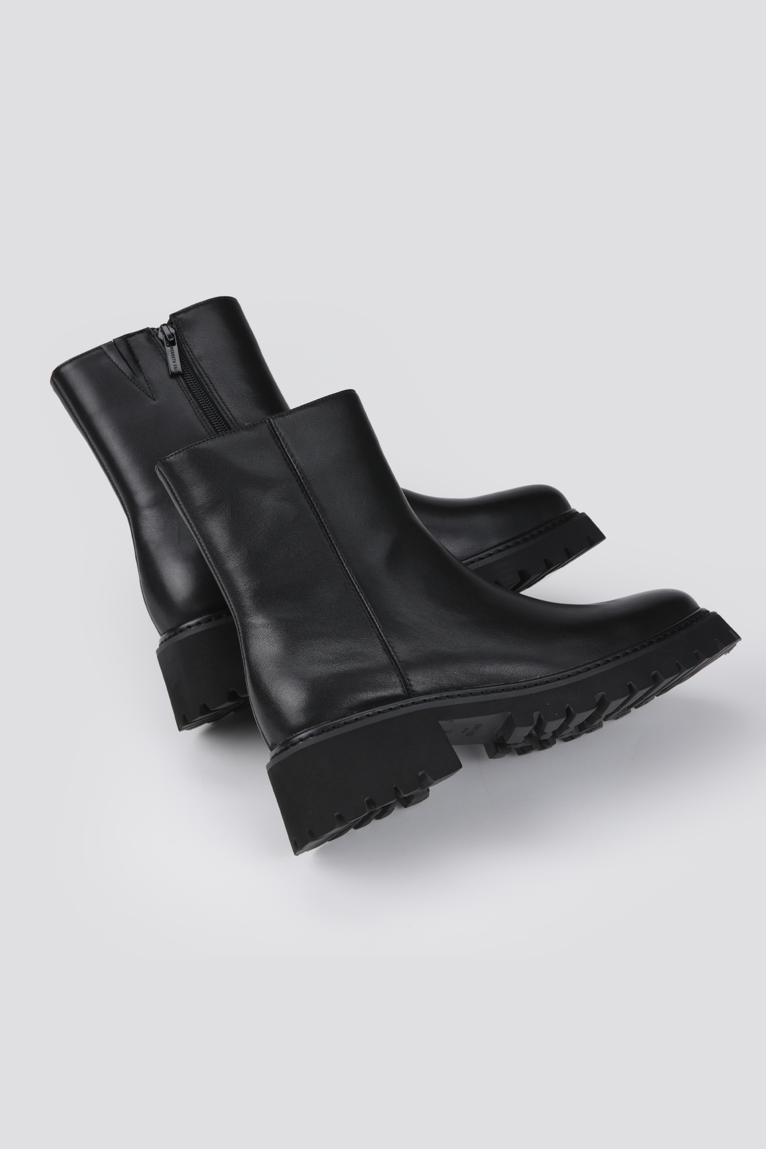 Lug Sole Leather Ankle Boots