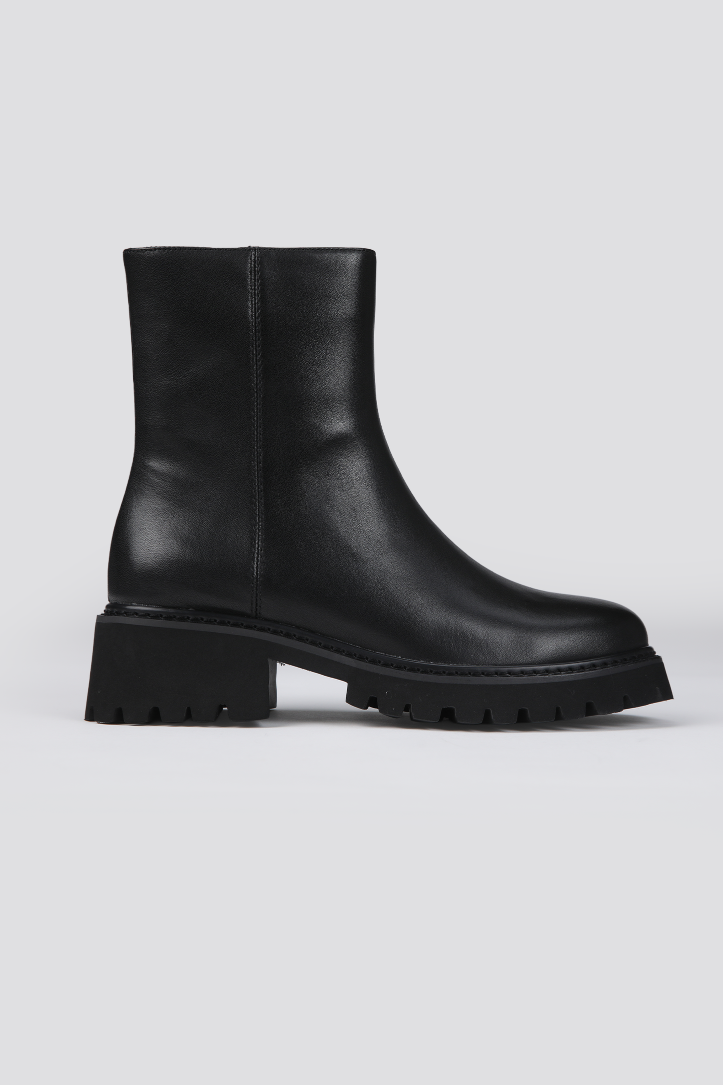 Lug Sole Leather Ankle Boots