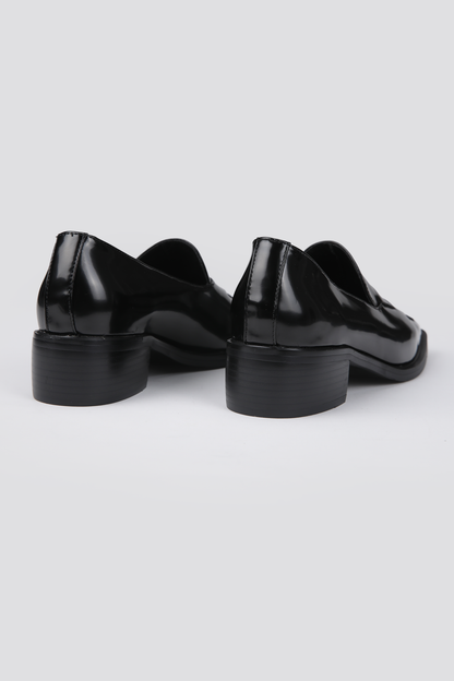 Heeled Leather Moccasins
