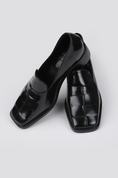 Heeled Leather Moccasins