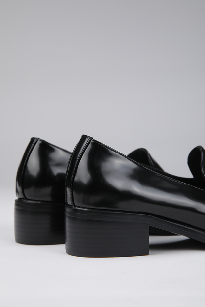 Heeled Leather Moccasins