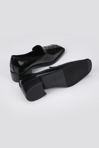 Heeled Leather Moccasins