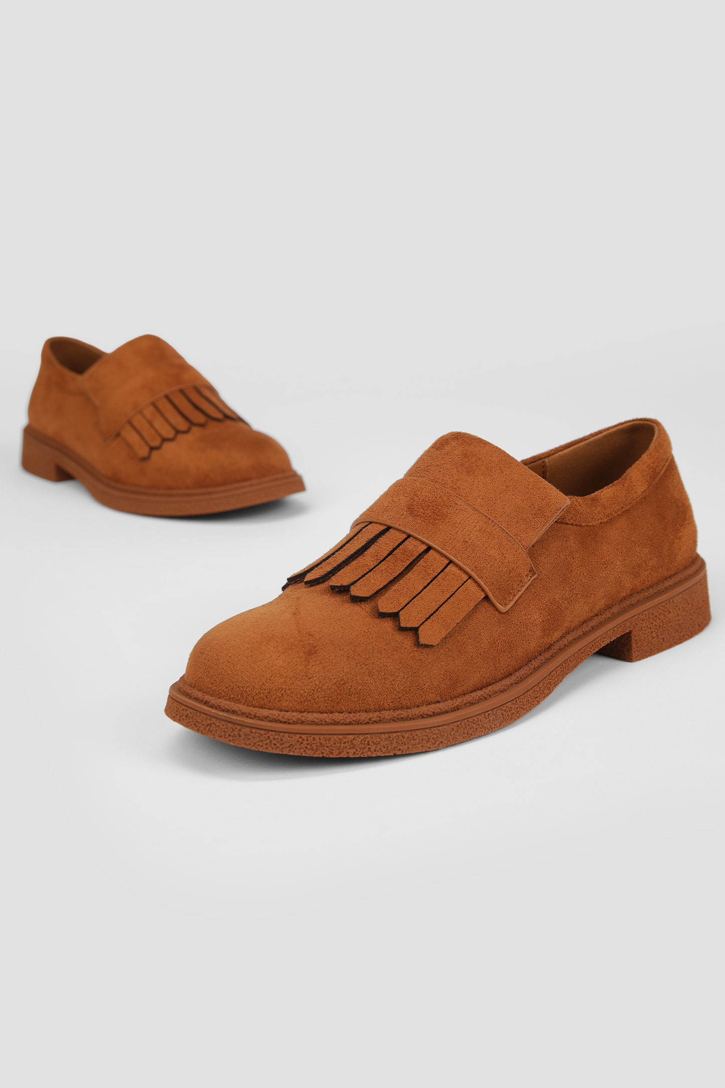 Fringed Suede Loafers