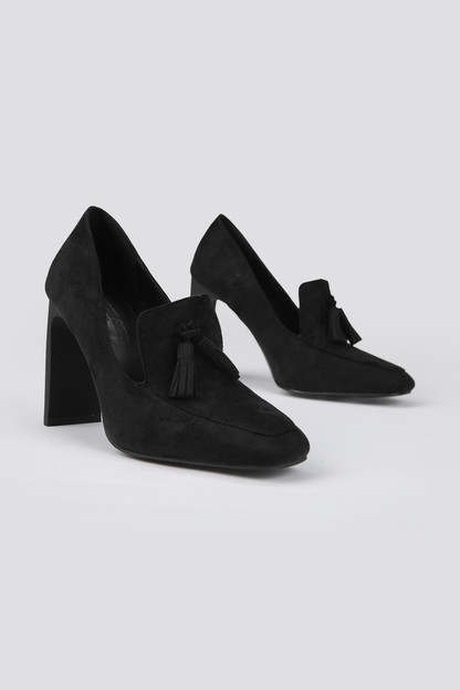 Leather Fringe Heels