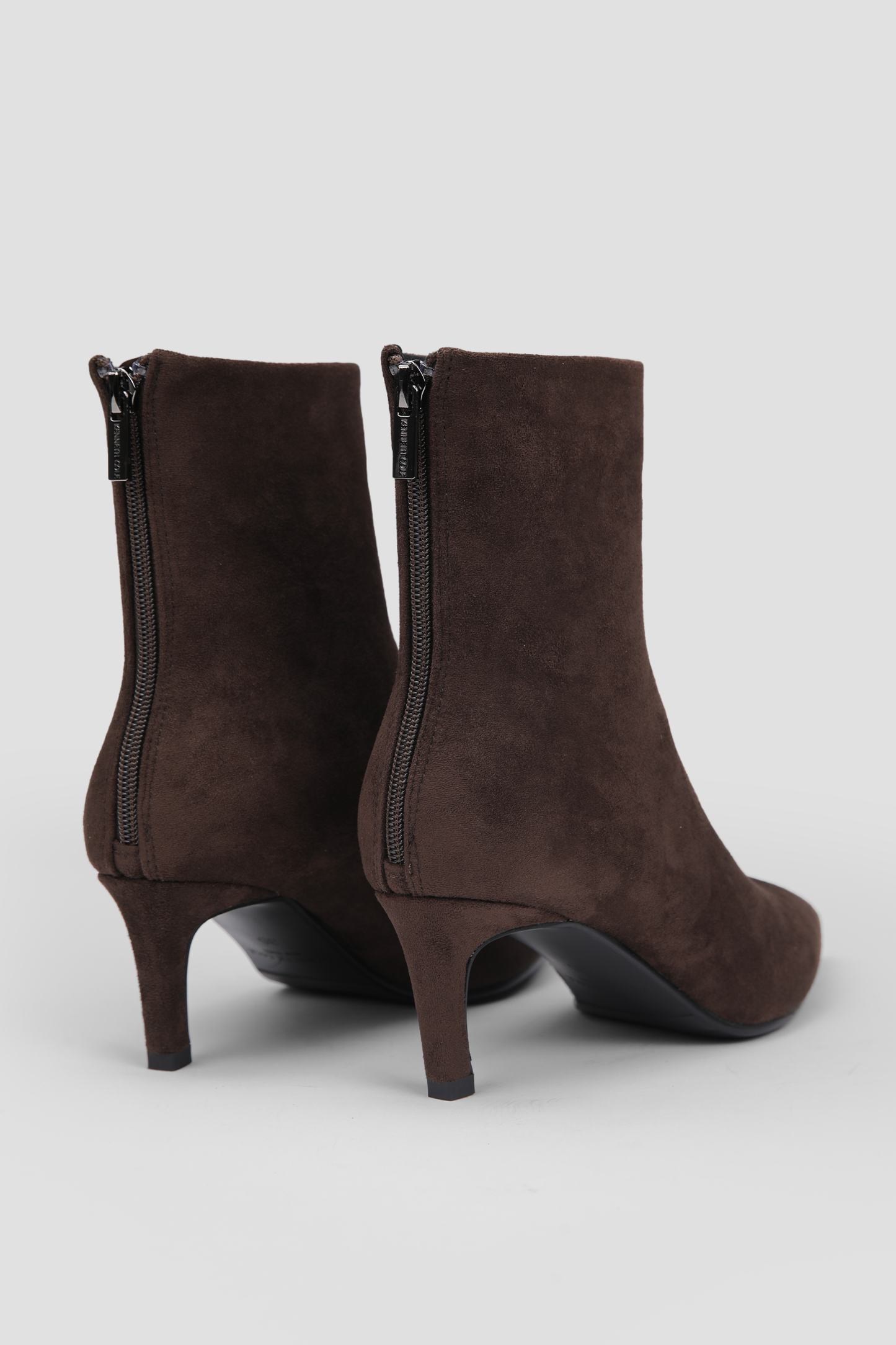 Ankle Boots, Back Zipper, Rubber Sole.
