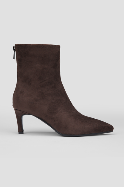 Ankle Boots, Back Zipper, Rubber Sole.
