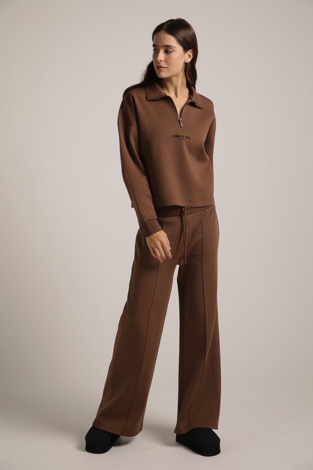 Interlock Cropped Half-Zipped