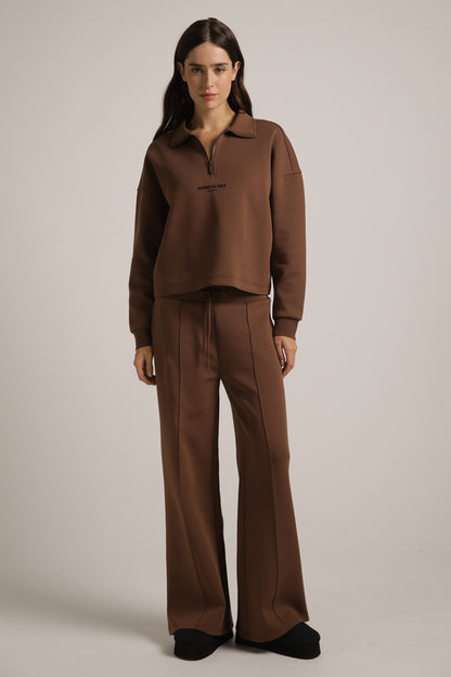 Interlock Cropped Half-Zipped