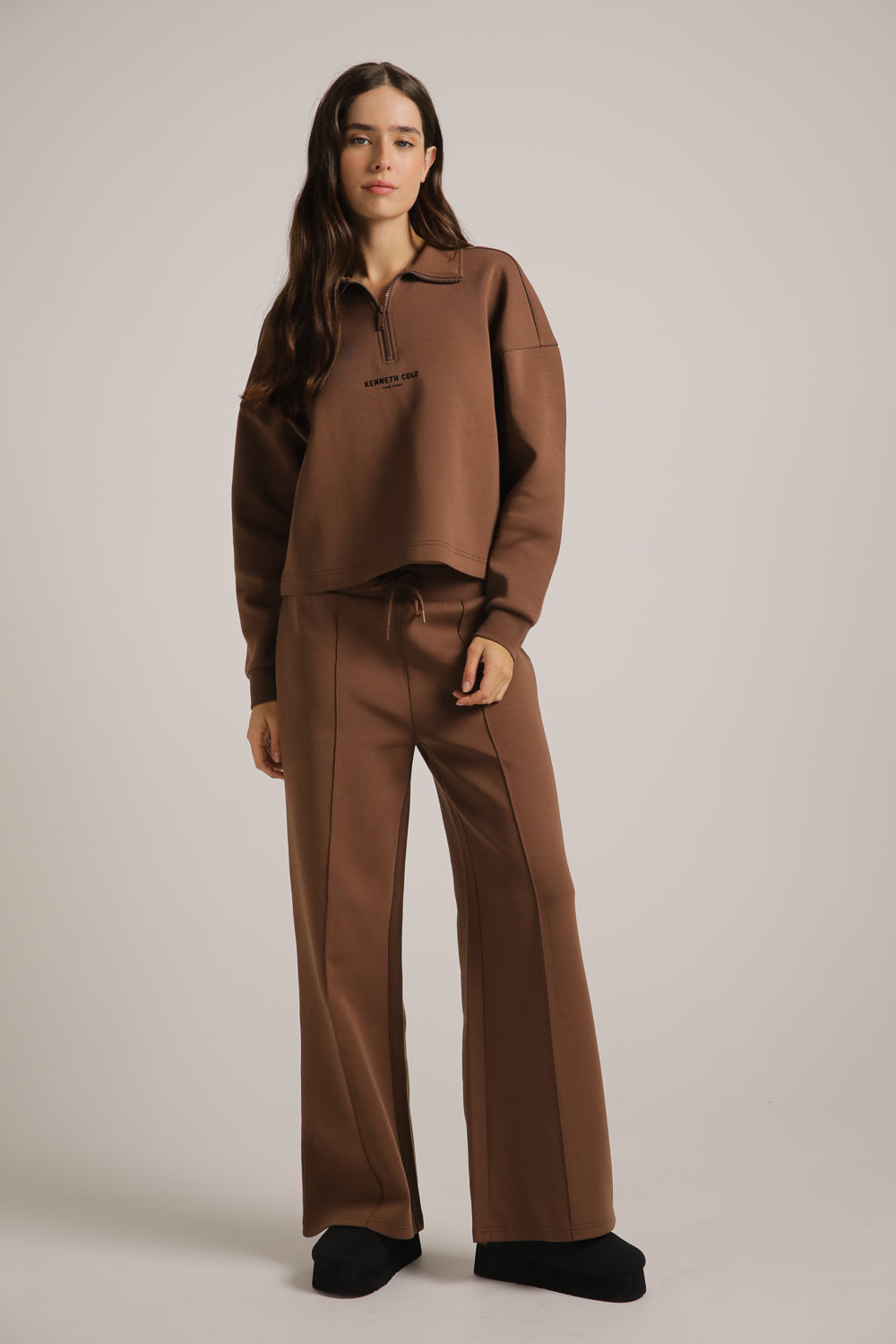 Interlock Cropped Half-Zipped