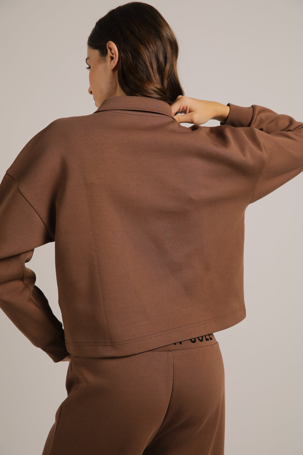 Interlock Cropped Half-Zipped