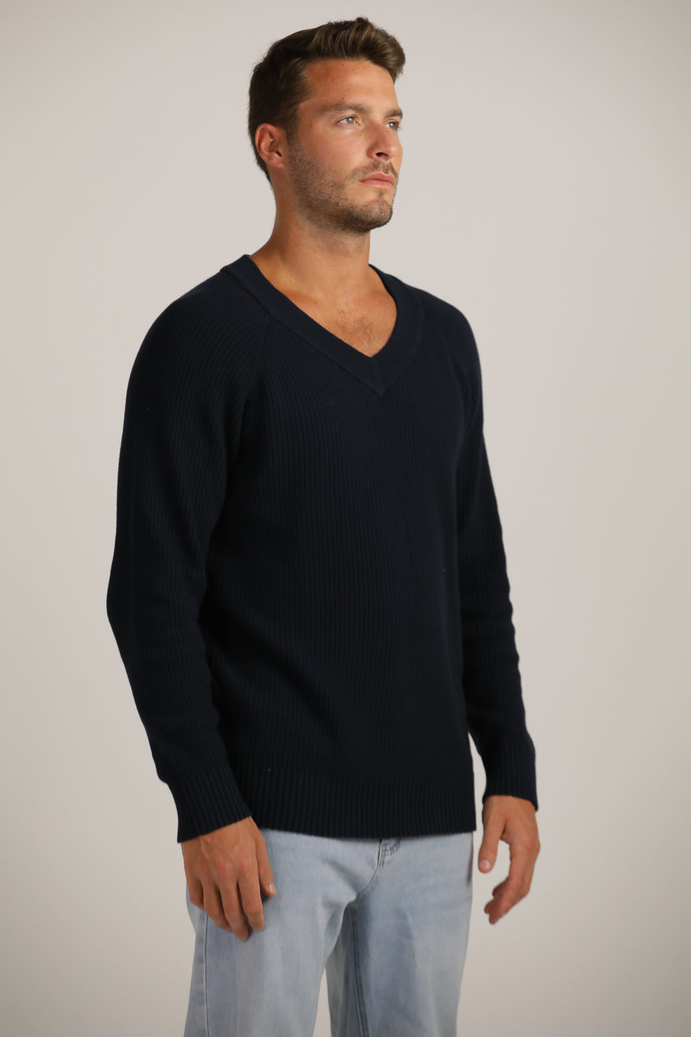 V Neck Raglan Knit