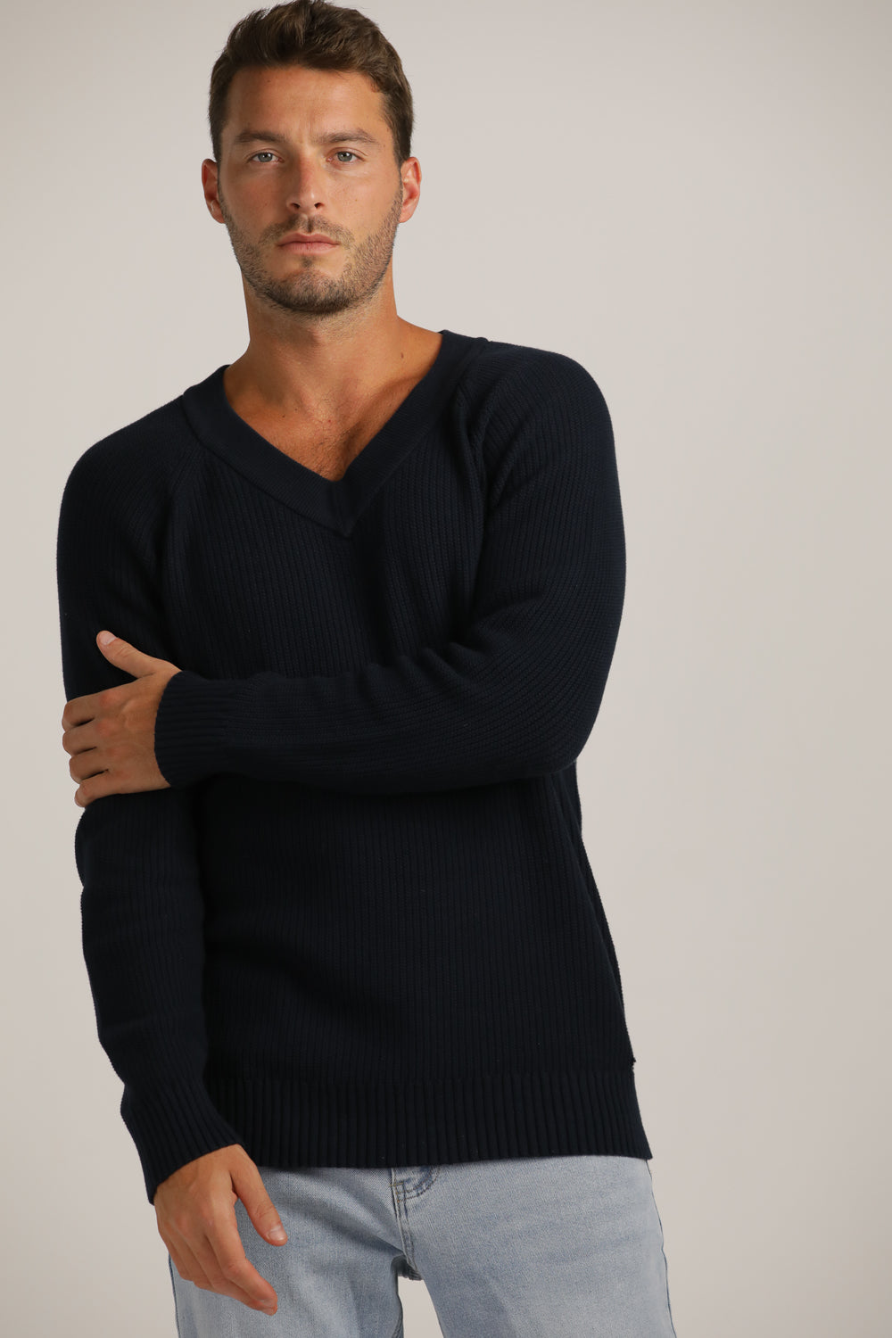 V Neck Raglan Knit