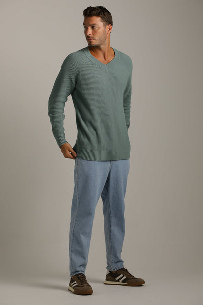 V Neck Raglan Knit