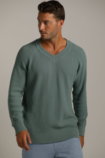 V Neck Raglan Knit