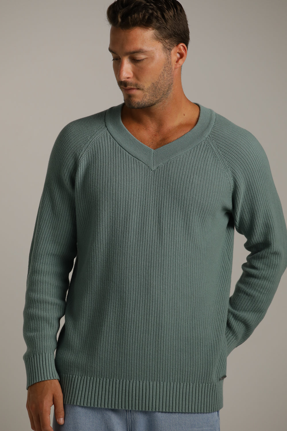 V Neck Raglan Knit