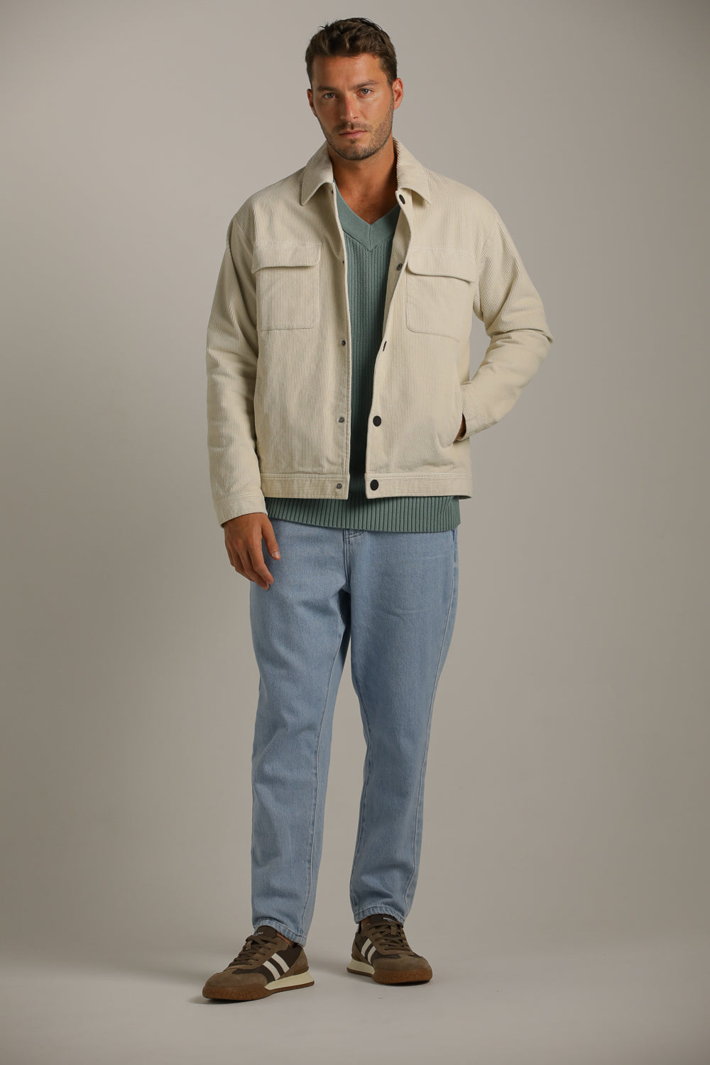 V Neck Raglan Knit