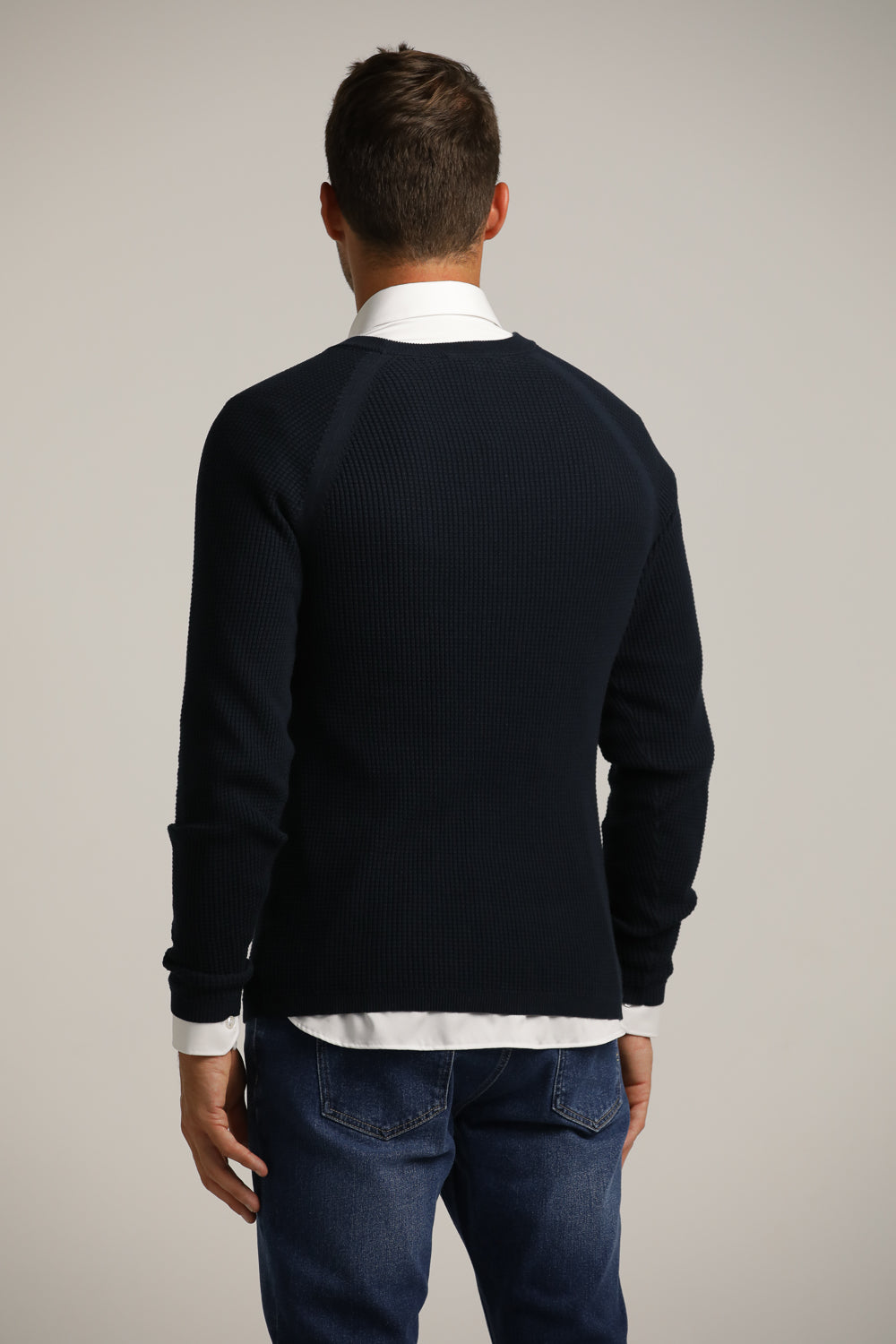 Raglan-Fit Waffle-Textured Knit In Cotton
