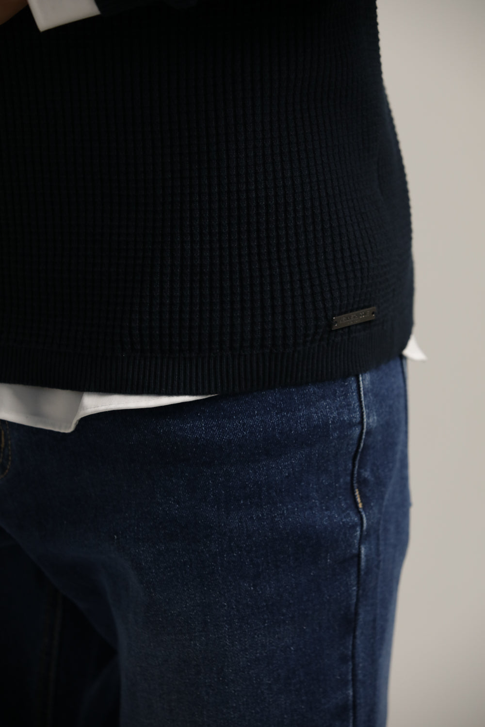 Raglan-Fit Waffle-Textured Knit In Cotton