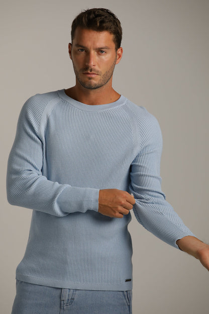 Raglan-Fit Waffle-Textured Knit In Cotton