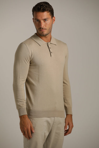 Fine-Knit Polo Shirt