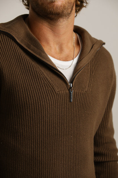 Half-Zip Ski Knit In Cotton