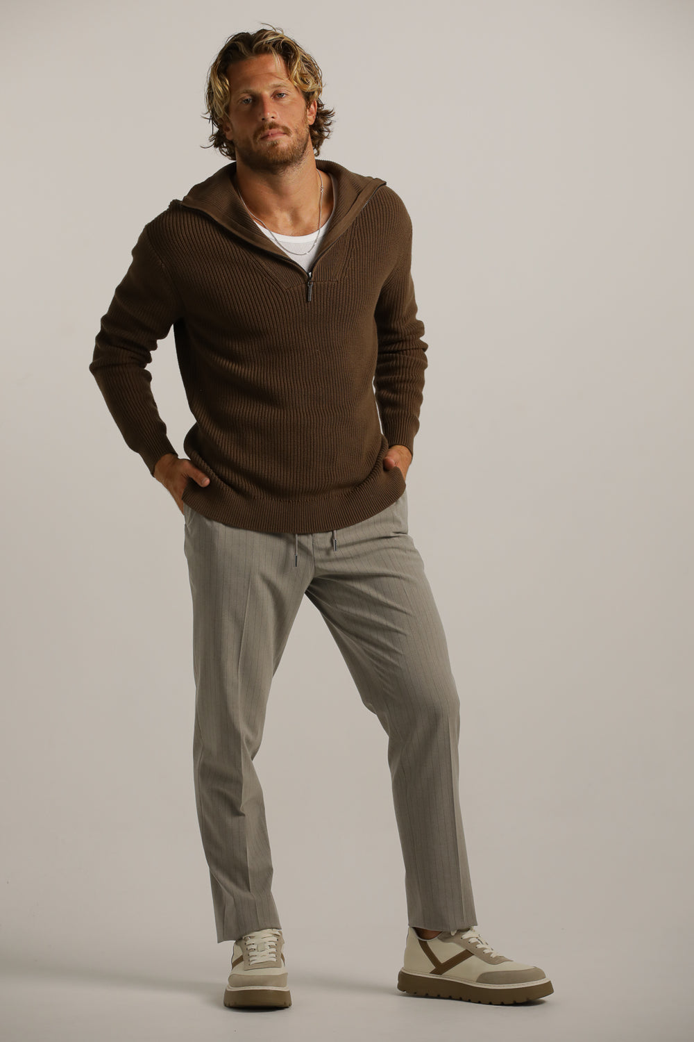 Half-Zip Ski Knit In Cotton