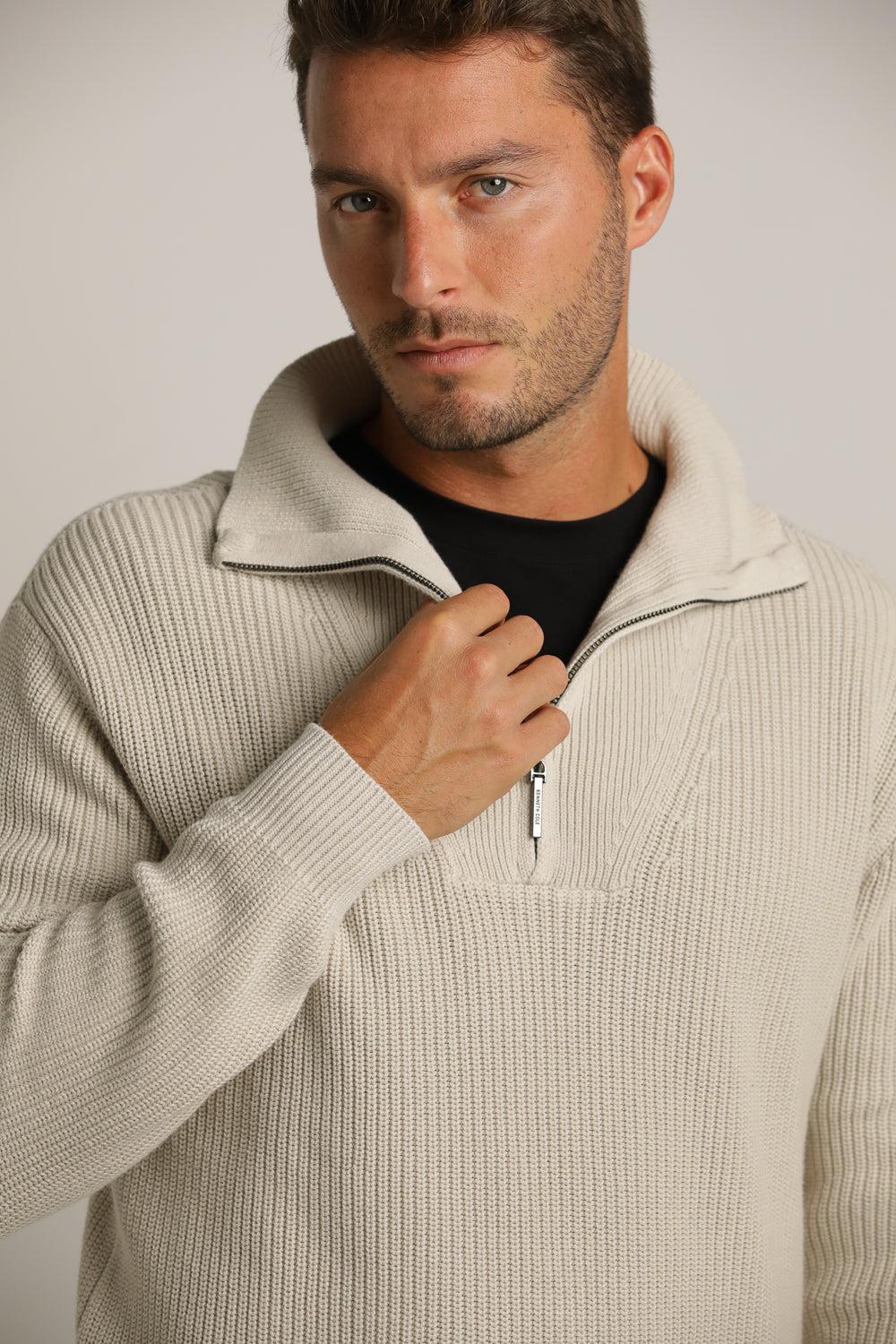 Half-Zip Ski Knit In Cotton