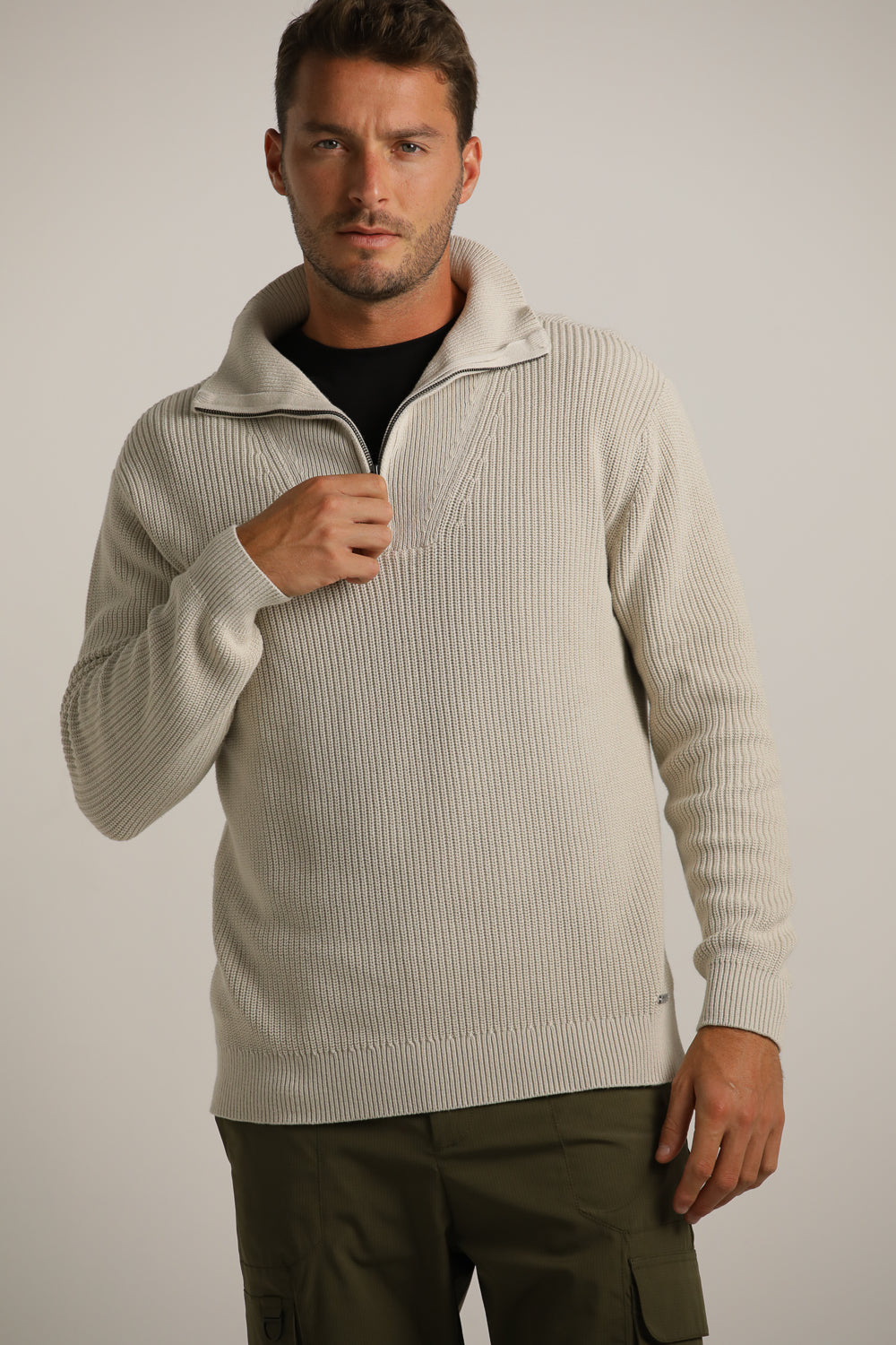 Half-Zip Ski Knit In Cotton