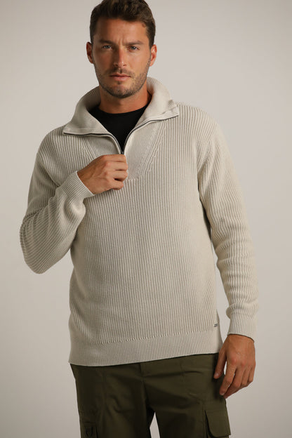 Half-Zip Ski Knit In Cotton
