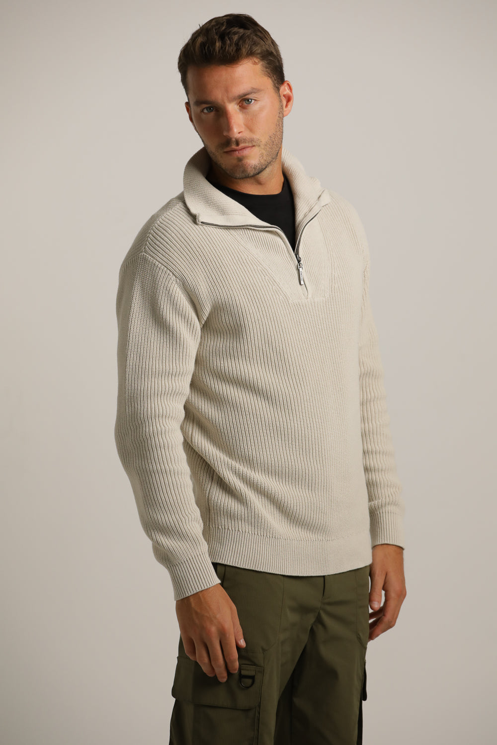 Half-Zip Ski Knit In Cotton