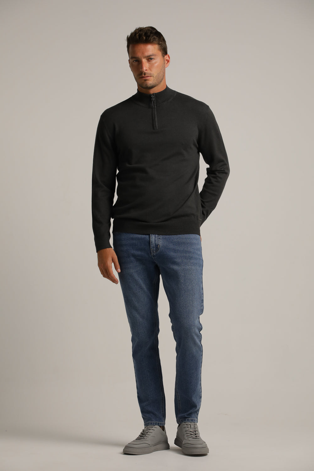 Half-Zip Collar Knit