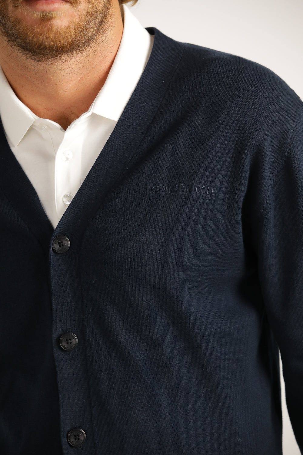 Contrast-Stripe Cardigan In Cotton