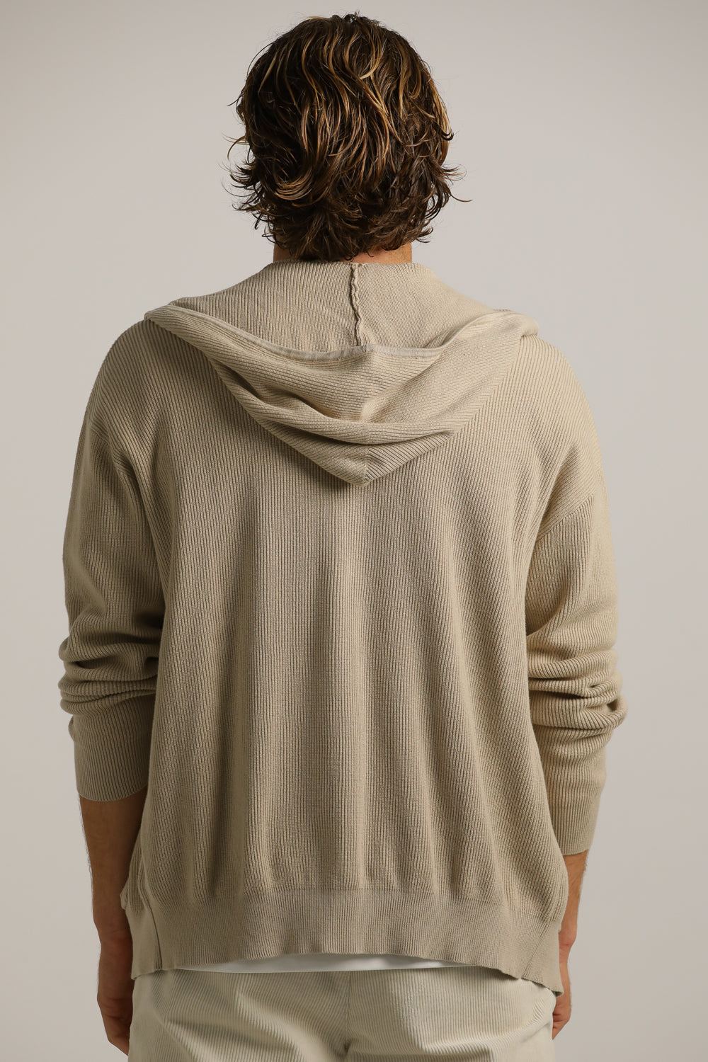 Cardigan Fit Hooded Jacket In Cotton
