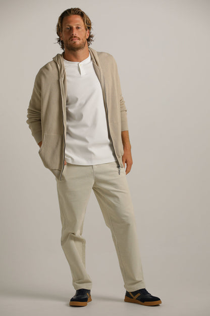 Cardigan Fit Hooded Jacket In Cotton