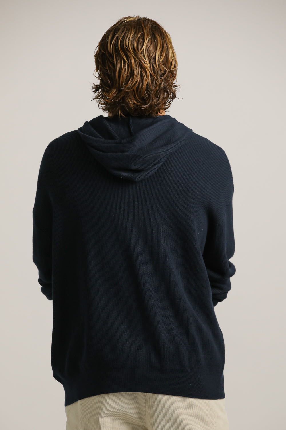 Cardigan Fit Hooded Jacket In Cotton